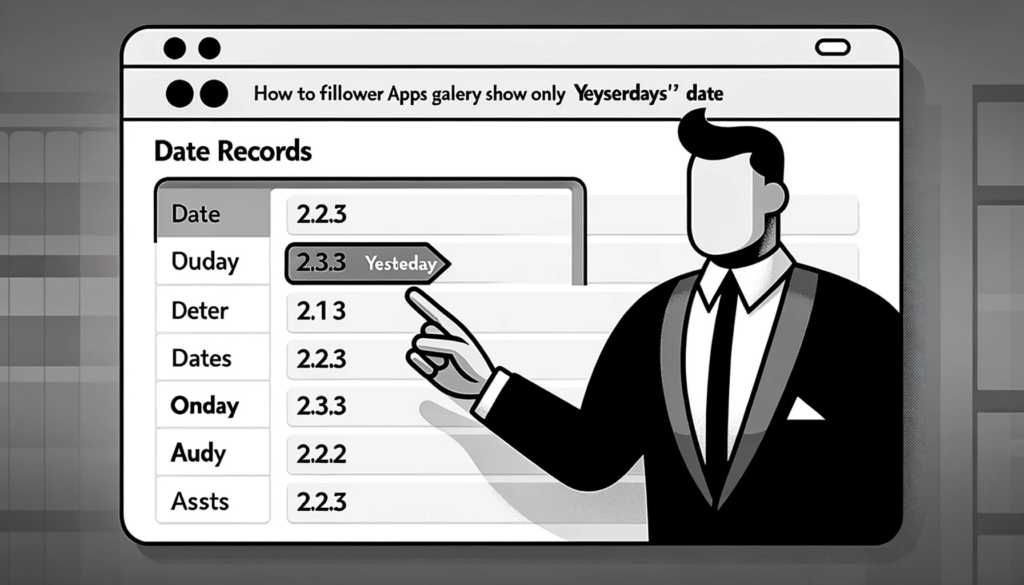 How to Filter Power Apps Gallery to Show Only Yesterday’s Date